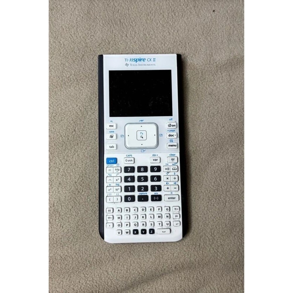 Texas Instruments TI-Nspire CX II 2 White Blue Graphing Calculator For Parts